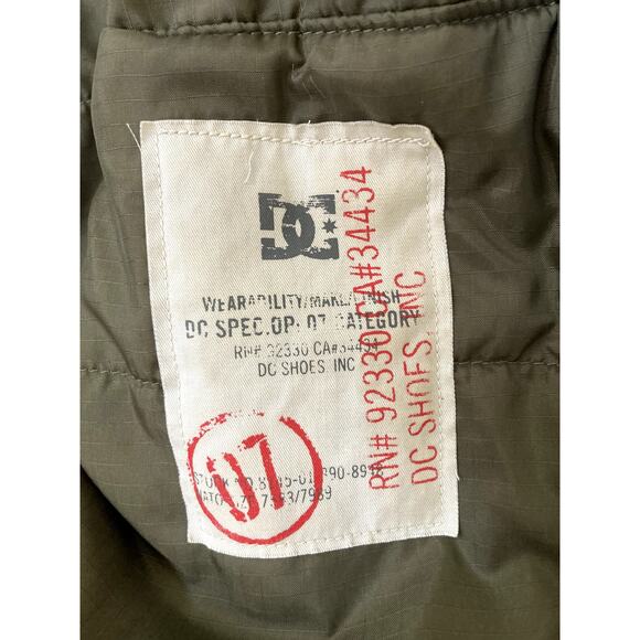 VTG Y2K DC Shoe Company Parka Coat Winter Plaid Hooded Large Grunge - Picture 2 of 13